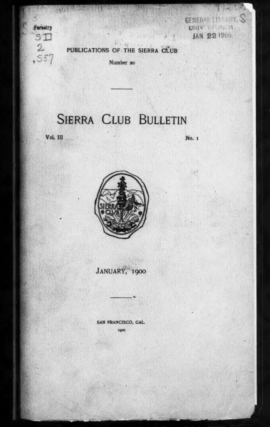 Sierra Club Bulletin 1900 Vol 3 No 1 January cover